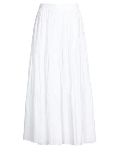 Peserico Woman Maxi Skirt White Size 8 Cotton, Polyester