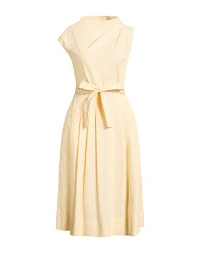 Peserico Woman Midi Dress Apricot Size 6 Cotton, Elastane In Neutral