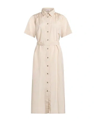 Peserico Woman Midi Dress Beige Size 0 Cotton, Polyester In Neutral
