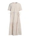 Peserico Teardrop Linen Dress In Beige