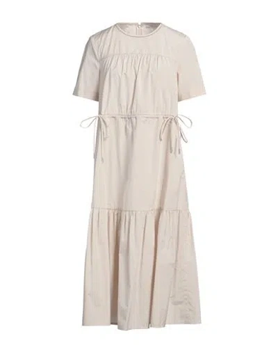 PESERICO PESERICO WOMAN MIDI DRESS BEIGE SIZE 4 COTTON, POLYESTER