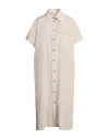 Peserico Woman Midi Dress Beige Size 8 Cotton, Polyester