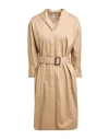 Peserico Woman Midi Dress Beige Size 16 Cotton, Elastane In Beige