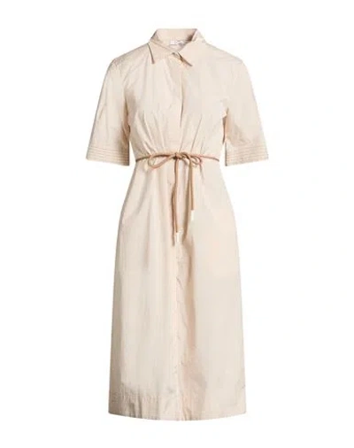 Peserico Woman Midi Dress Beige Size 2 Cotton, Polyester