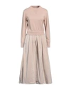 Peserico Woman Midi Dress Beige Size 4 Polyester, Metallic Fiber, Virgin Wool, Silk, Cashmere In Beige