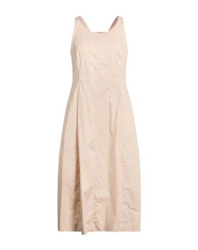 Peserico Woman Midi Dress Beige Size 6 Cotton, Elastane In Neutral