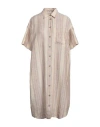 Peserico Woman Midi Dress Beige Size 6 Linen In Beige