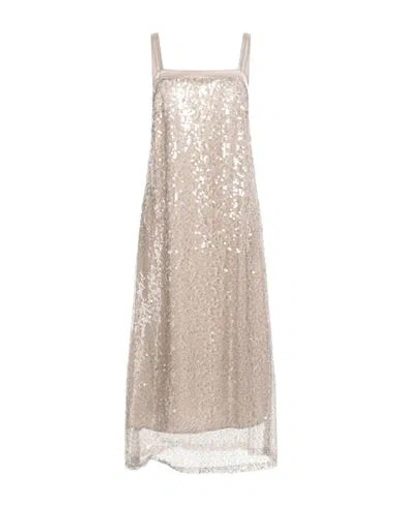 Peserico Woman Midi Dress Beige Size 6 Polyester In Multi