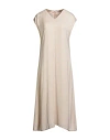 Peserico Woman Midi Dress Beige Size 6 Viscose In Neutral