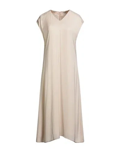 Peserico Woman Midi Dress Beige Size 6 Viscose In Neutral