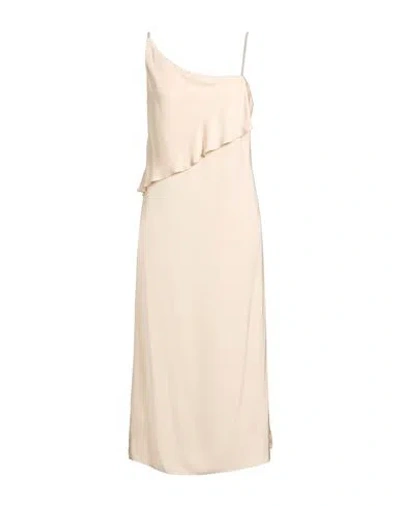 Peserico Woman Midi Dress Beige Size 6 Viscose In Brown