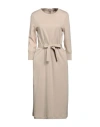 Peserico Woman Midi Dress Beige Size 6 Viscose, Virgin Wool, Polyamide, Silk, Cashmere In Beige