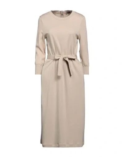 Peserico Woman Midi Dress Beige Size 6 Viscose, Virgin Wool, Polyamide, Silk, Cashmere