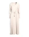 Peserico Woman Midi Dress Beige Size 6 Viscose, Wool, Elastane, Virgin Wool In Beige