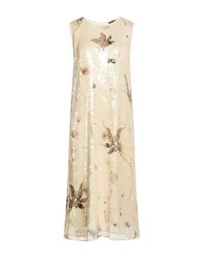 Peserico Woman Midi Dress Beige Size 6 Wool, Acrylic, Cotton, Viscose In Neutral