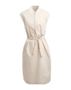 Peserico Woman Midi Dress Beige Size 8 Cotton, Polyamide, Polyester In Neutral