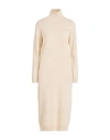Peserico Woman Midi Dress Beige Size 8 Virgin Wool, Silk, Cashmere In Nude