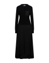 Peserico Woman Midi Dress Black Size 10 Metallic Fiber, Viscose, Wool, Elastane, Virgin Wool In Black