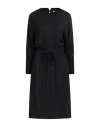 Peserico Woman Midi Dress Black Size 12 Viscose, Wool, Elastane In Black