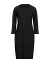 Peserico Woman Midi Dress Black Size 14 Polyester, Viscose, Cotton, Elastane