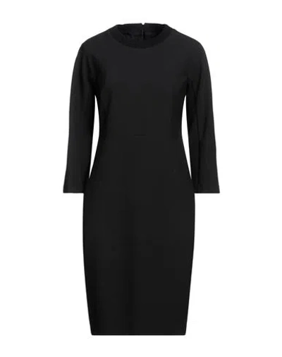 Peserico Woman Midi Dress Black Size 14 Polyester, Viscose, Cotton, Elastane
