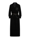 Peserico Woman Midi Dress Black Size 10 Virgin Wool, Silk, Cashmere, Metallic Fiber In Black
