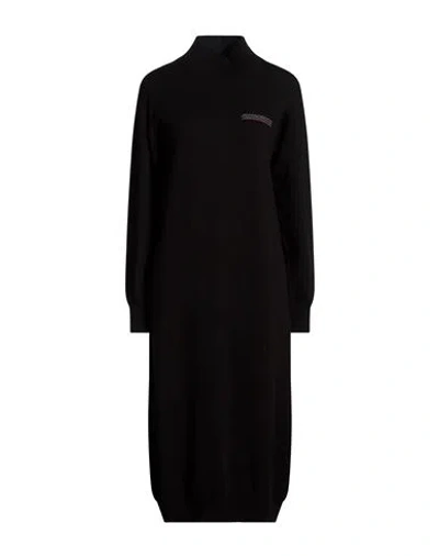 Peserico Woman Midi Dress Black Size 6 Virgin Wool, Silk, Cashmere