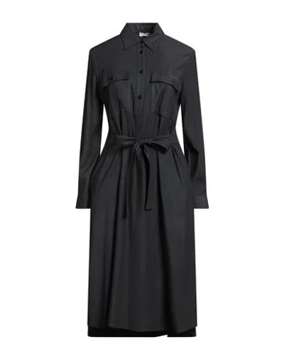 Peserico Woman Midi Dress Black Size 6 Viscose, Wool, Elastane
