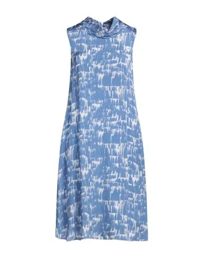 Peserico Woman Midi Dress Blue Size 2 Viscose, Cupro