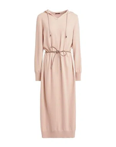 Peserico Woman Midi Dress Blush Size 6 Virgin Wool, Silk, Cashmere In Neutral