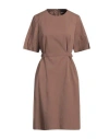 Peserico Woman Midi Dress Brown Size 12 Cotton, Elastane