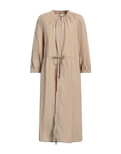 Peserico Woman Midi Dress Camel Size 12 Cotton, Polyester In Beige