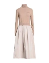 Peserico Woman Midi Dress Camel Size 6 Virgin Wool, Silk, Viscose, Cashmere, Polyester In Neutral