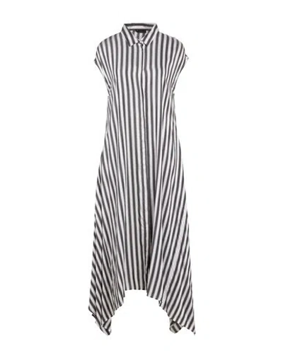 Peserico Woman Midi Dress Charcoal Size 12 Viscose, Silk In Black