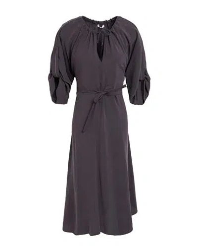 Peserico Woman Midi Dress Charcoal Size 14 Modal, Polyester In Gray