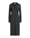 Peserico Woman Midi Dress Charcoal Size 6 Virgin Wool, Cotton, Polyamide In Black