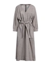 Peserico Woman Midi Dress Chocolate Brown Size 14 Linen In Brown