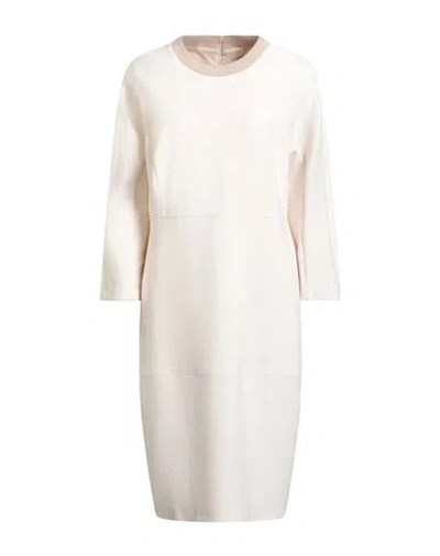 Peserico Woman Midi Dress Cream Size 12 Polyester, Viscose, Cotton, Elastane, Wool In Neutral