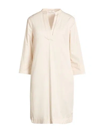 Peserico Woman Midi Dress Cream Size 14 Cotton, Elastane In Neutral
