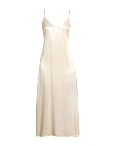 Peserico Woman Midi Dress Cream Size 2 Viscose In Brown