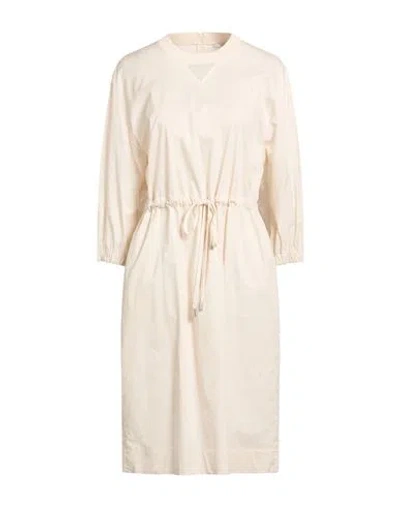 Peserico Woman Midi Dress Cream Size 6 Cotton, Elastane, Metal Fiber In Pink