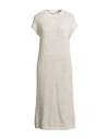 Peserico Woman Midi Dress Cream Size 8 Alpaca Wool, Nylon, Virgin Wool, Polyamide, Viscose In Neutral