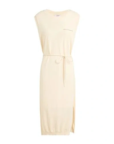 Peserico Woman Midi Dress Cream Size 8 Cotton In White