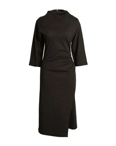Peserico Woman Midi Dress Dark Brown Size 6 Virgin Wool, Cotton, Polyamide