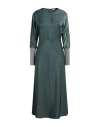 Peserico Woman Midi Dress Dark Green Size 12 Viscose, Polyester, Virgin Wool In Green