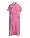 Peserico Woman Midi Dress Fuchsia Size 10 Cotton, Polyester In Pink