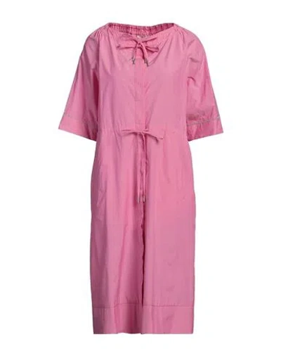 Peserico Woman Midi Dress Fuchsia Size 6 Cotton, Polyester In Pink