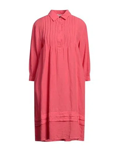 Peserico Woman Midi Dress Fuchsia Size 6 Linen In Pink