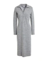 Peserico Woman Midi Dress Grey Size 10 Virgin Wool, Cotton, Polyamide In Gray