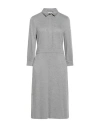 Peserico Woman Midi Dress Grey Size 10 Viscose, Virgin Wool, Elastane In Grey